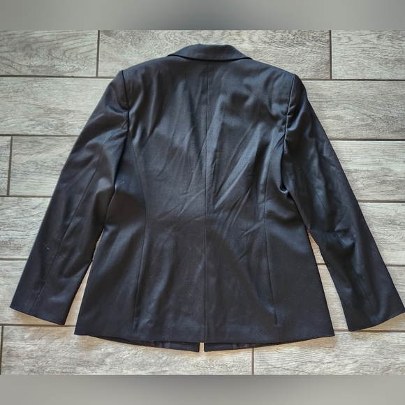 ESCADA Wool Black Blazer Women's Sz 42 Large Stretch Business Jacket 1 button - Picture 6 of 16